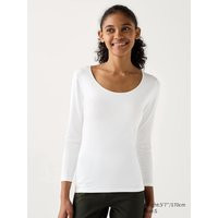 Uniqlo - Heattech Scoop Neck T-shirt - White | UNIQLO (UK)