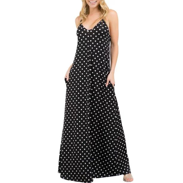 Doublju Women's Spaghetti Strap Maxi Dress with Pockets (Plus Size) - Walmart.com | Walmart (US)