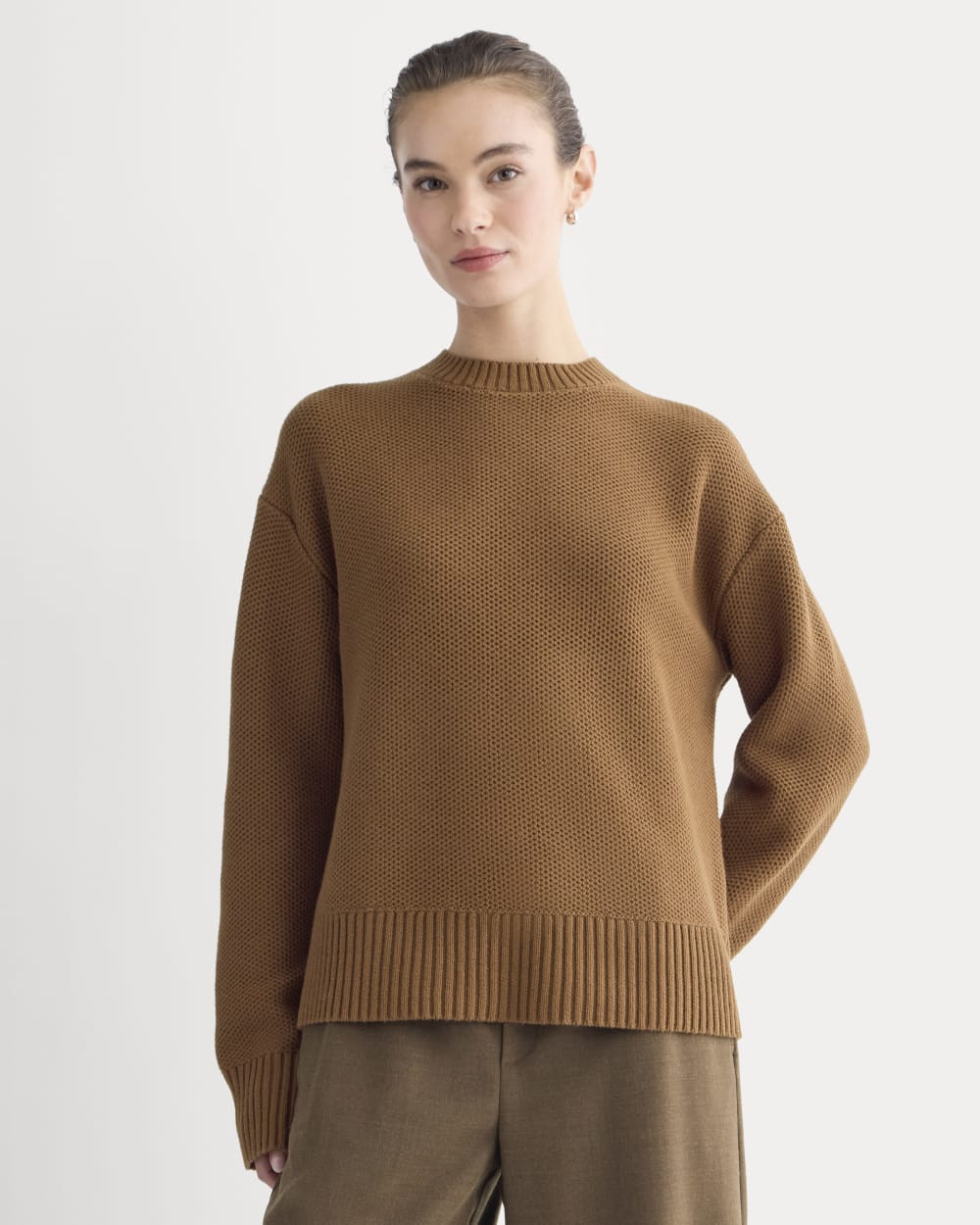 The Cotton Honeycomb Square Crew | Toffee | Everlane