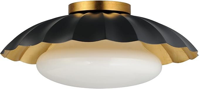 Maxim Primrose - 1 Light Flush Mount-6.75 Inches Tall and 16 Inches Wide-Black/Gold Leaf Finish | Amazon (US)