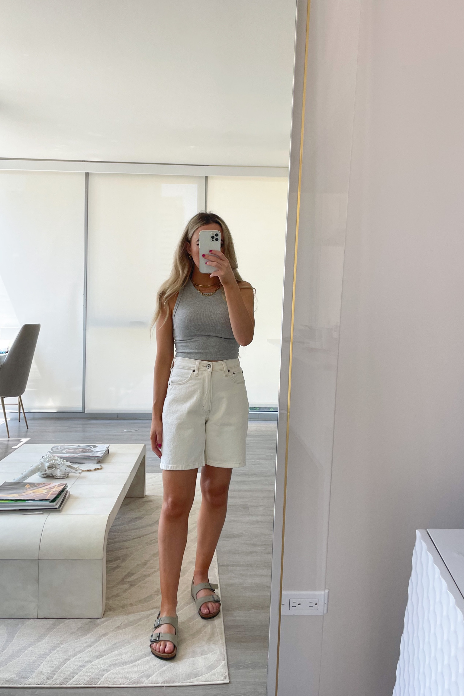 longer denim shorts
white denim shorts under 
Summer outfits, vacation, warm weather, Jean shorts, coffee run, casual summer outfits, running errands 
$100#LTKunder50

#LTKtravel #LTKstyletip