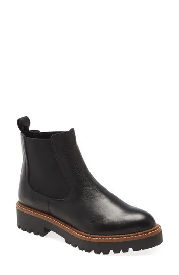 Caslon® Miller Water Resistant Lug Chelsea Boot in Black at Nordstrom Rack, Size 9.5 | Nordstrom Rack