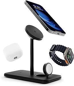 Twelve South HiRise 3 Deluxe, Compact Luxury MagSafe Charging Stand for iPhone, AirPods and Apple... | Amazon (US)
