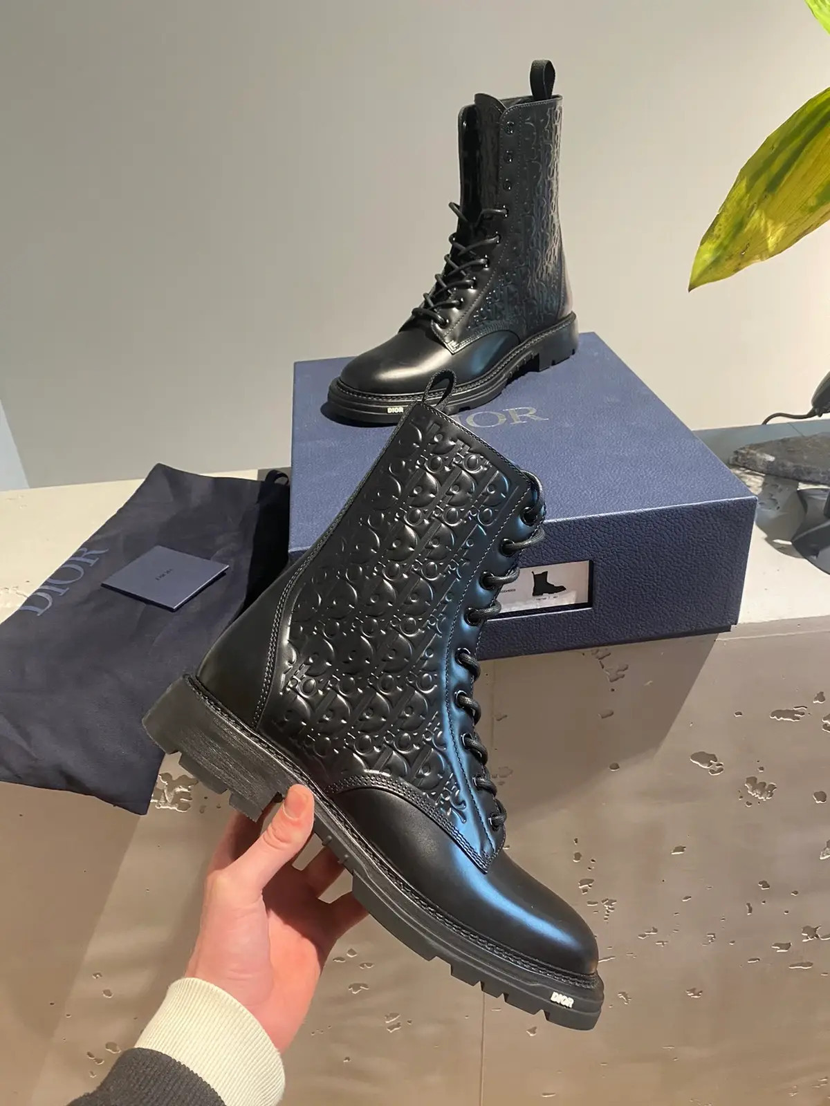 Dior Dior Explorer II Leather Oblique Boots | Grailed | Grailed