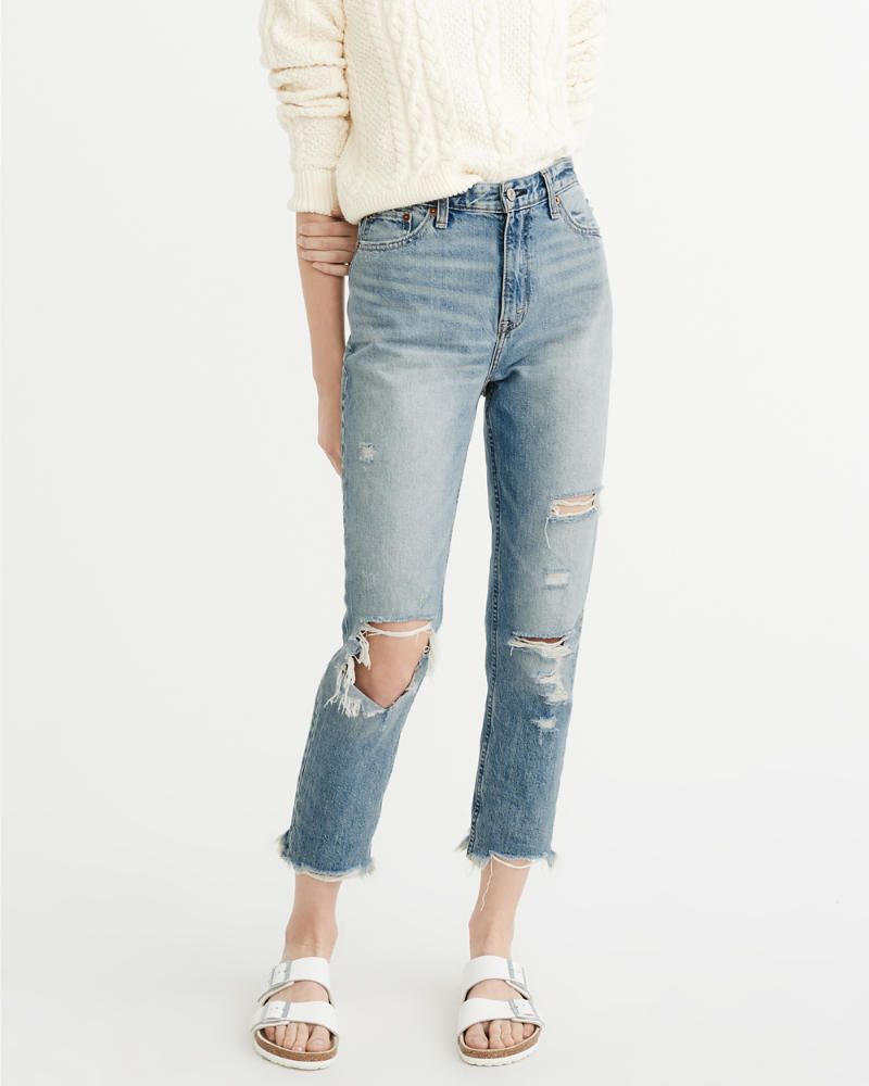 High-Rise Girlfriend Jeans | Abercrombie & Fitch US & UK