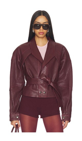 MANOKHI Karo Jacket in Burgundy. - size XS | Revolve Clothing (Global)