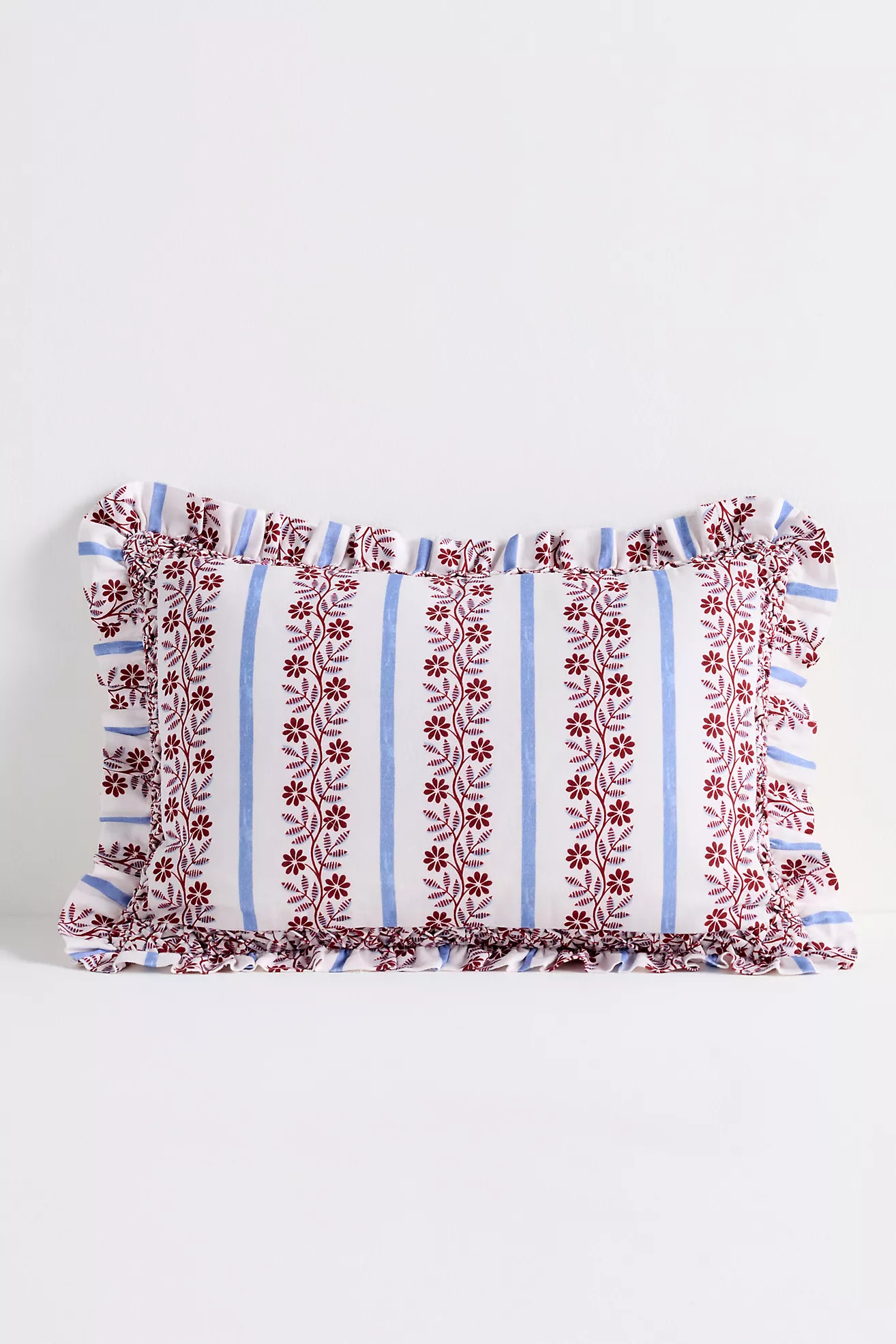 Bernadette Cotton Floral Ruffle Cushion | Anthropologie (UK)