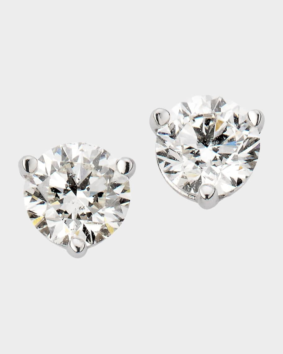 Neiman Marcus Diamonds 18K White Gold Round Martini Diamond Stud Earrings, 0.50tcw | Neiman Marcus
