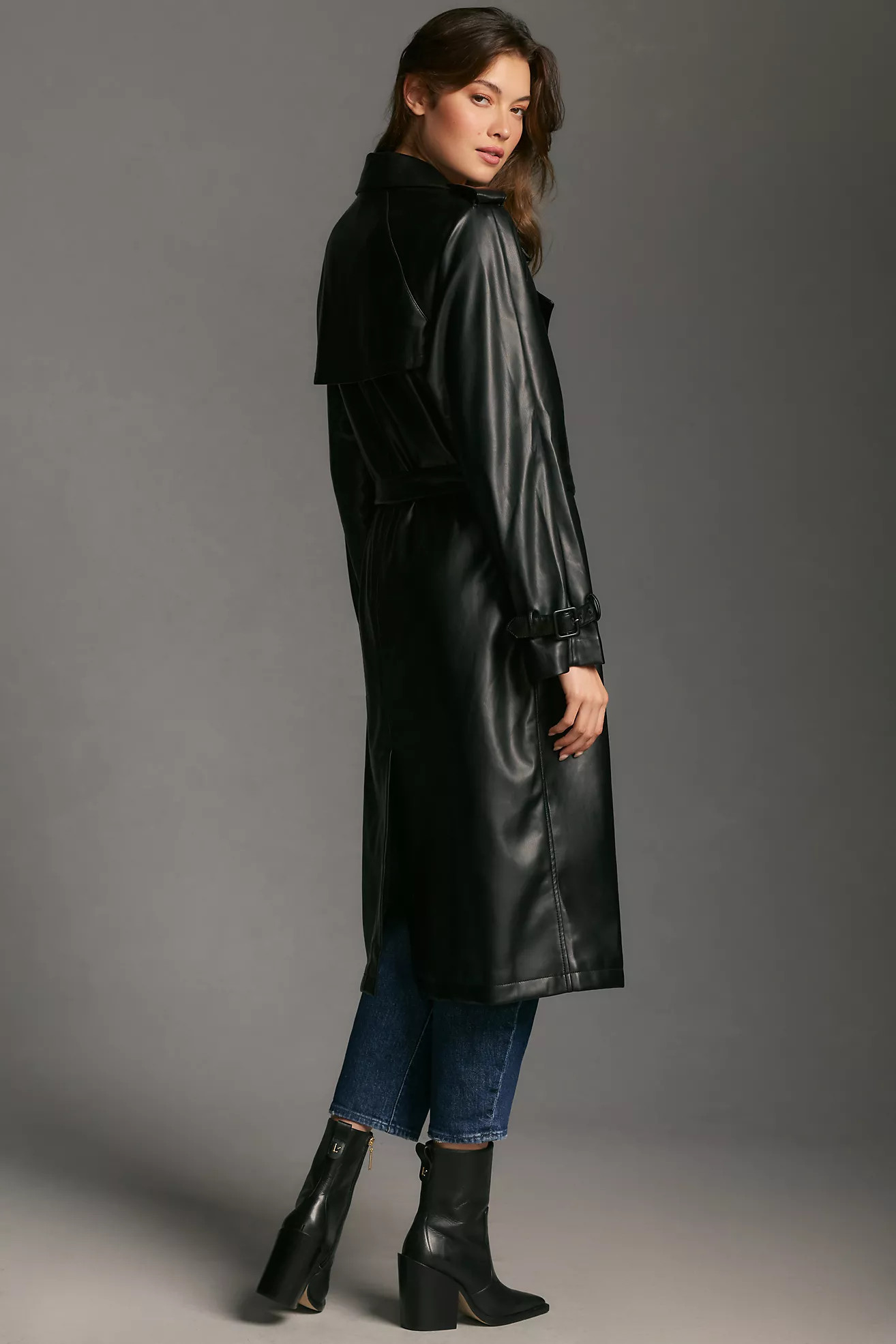 Good American Better Than Leather Trench Coat | Anthropologie (US)