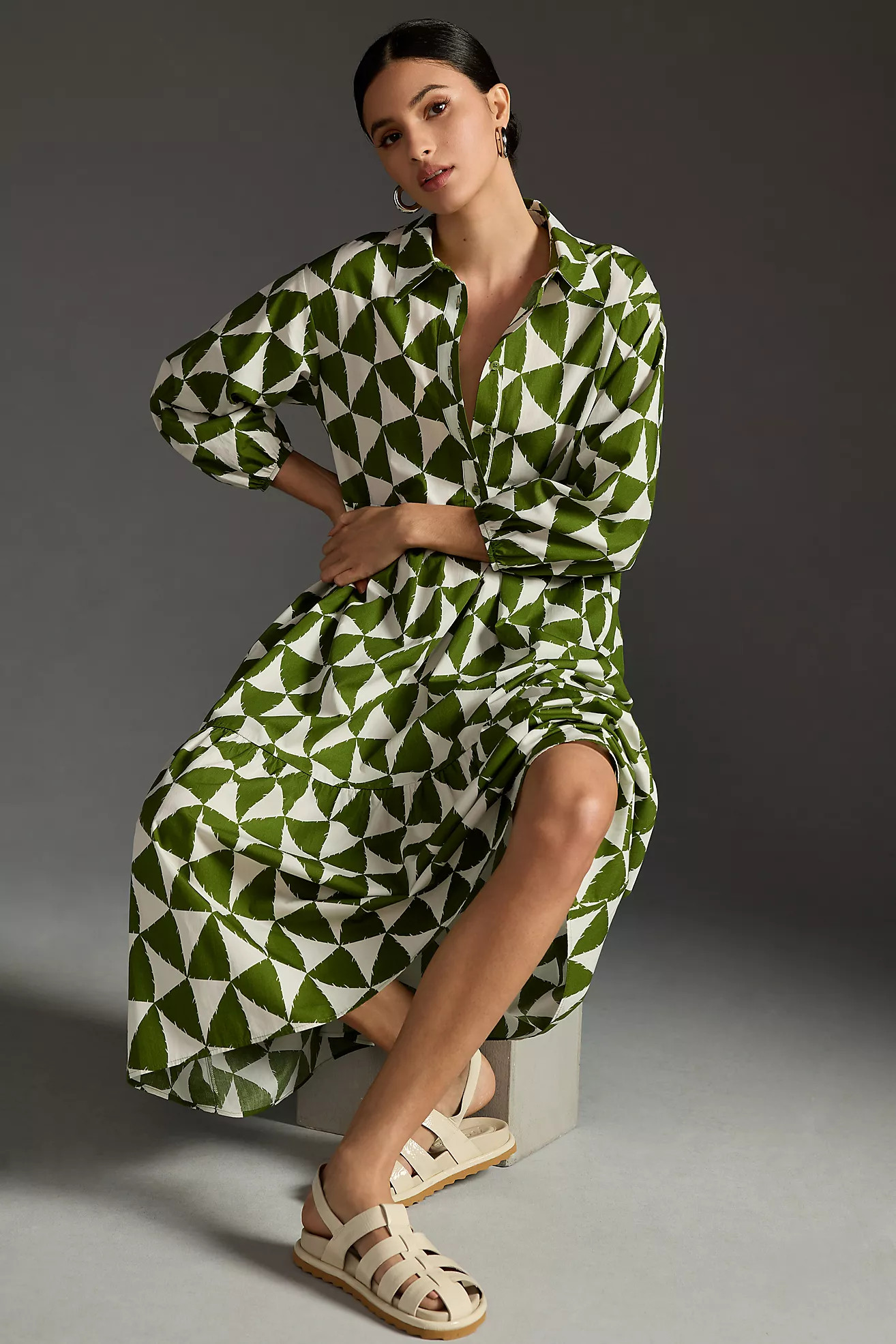 The Bettina Tiered Shirt Dress by Maeve | Anthropologie (US)