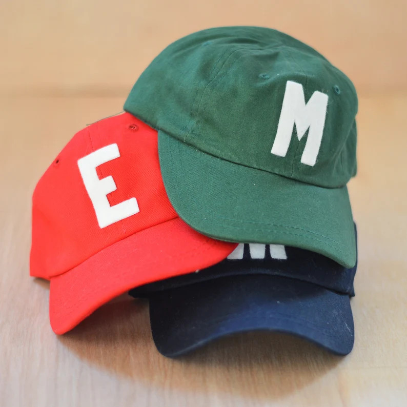 Infant Baseball Hat with Vintage Wool Lettering Personalized with Initial | Etsy (US)