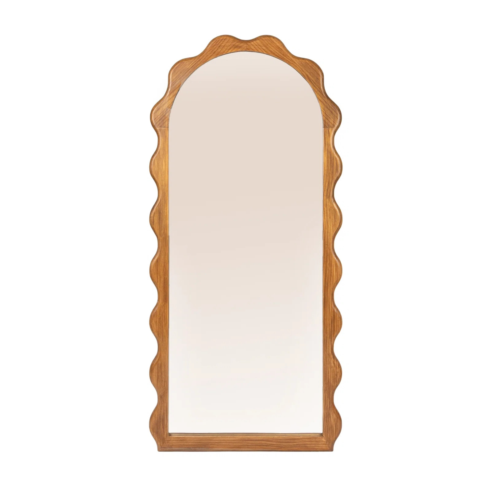 Rhea Arched Wall Mirror with Scalloped Wood Frame | Wayfair North America