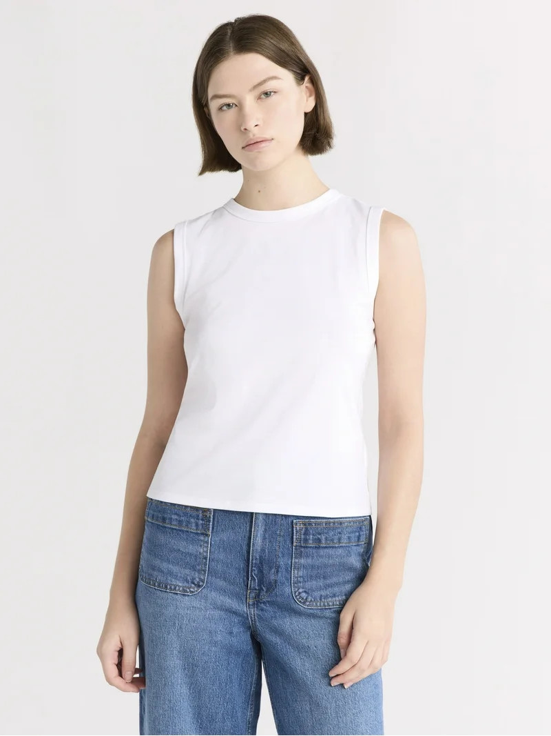 Free Assembly Women's Crew Shell Tank, Sizes XS-XXL | Walmart (US)