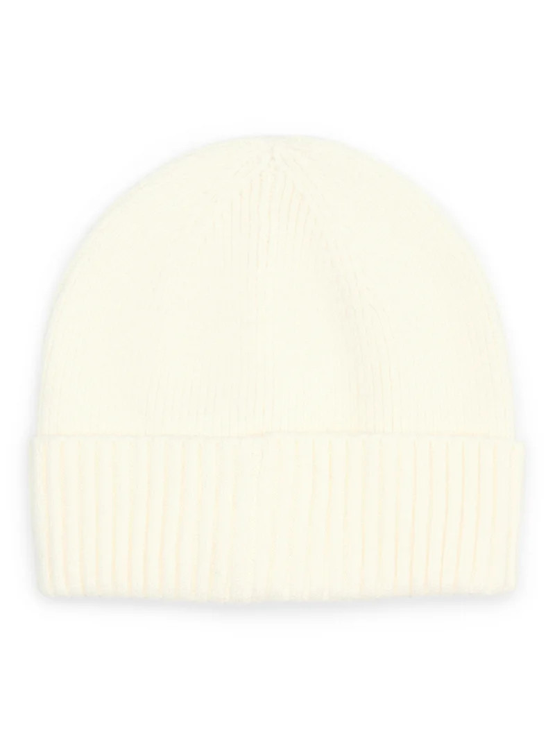 Time and Tru Women's Ribbed Beanie, Winter White | Walmart (US)