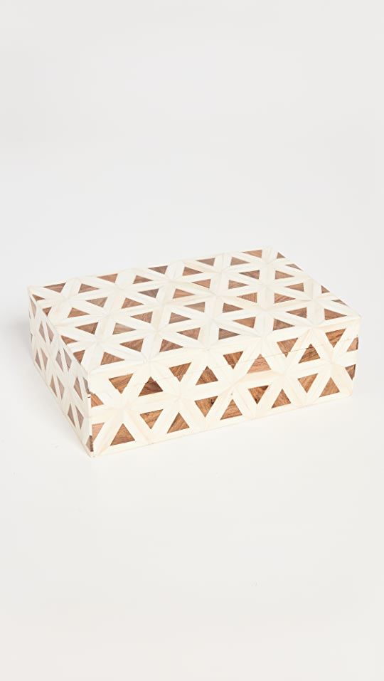 Shopbop @Home Iniala Triangle Patterned Bone Covered Box | SHOPBOP | Shopbop