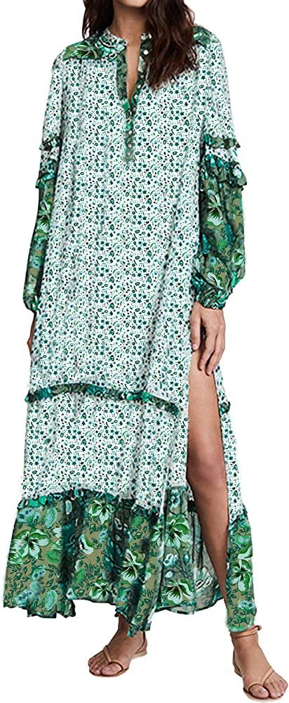 R.Vivimos Women's Long Sleeve Floral Print Bohemian Maxi Dresses, Amazon Dresses | Amazon (US)