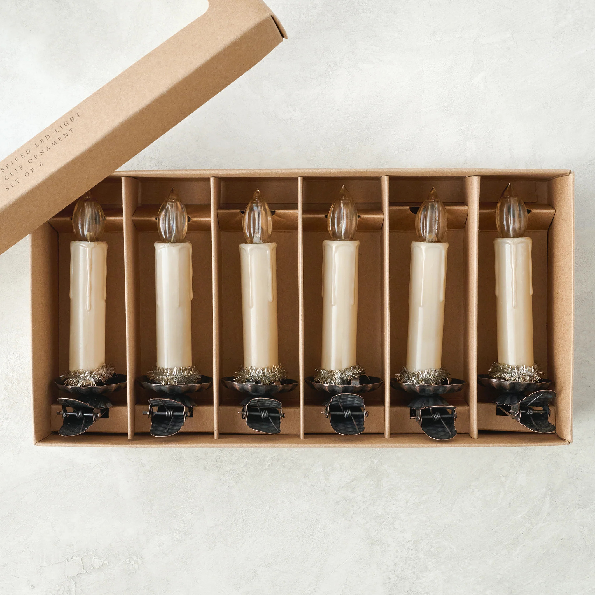 Vintage-Inspired LED Light Candle Clip Ornament, Set of 6 | Magnolia