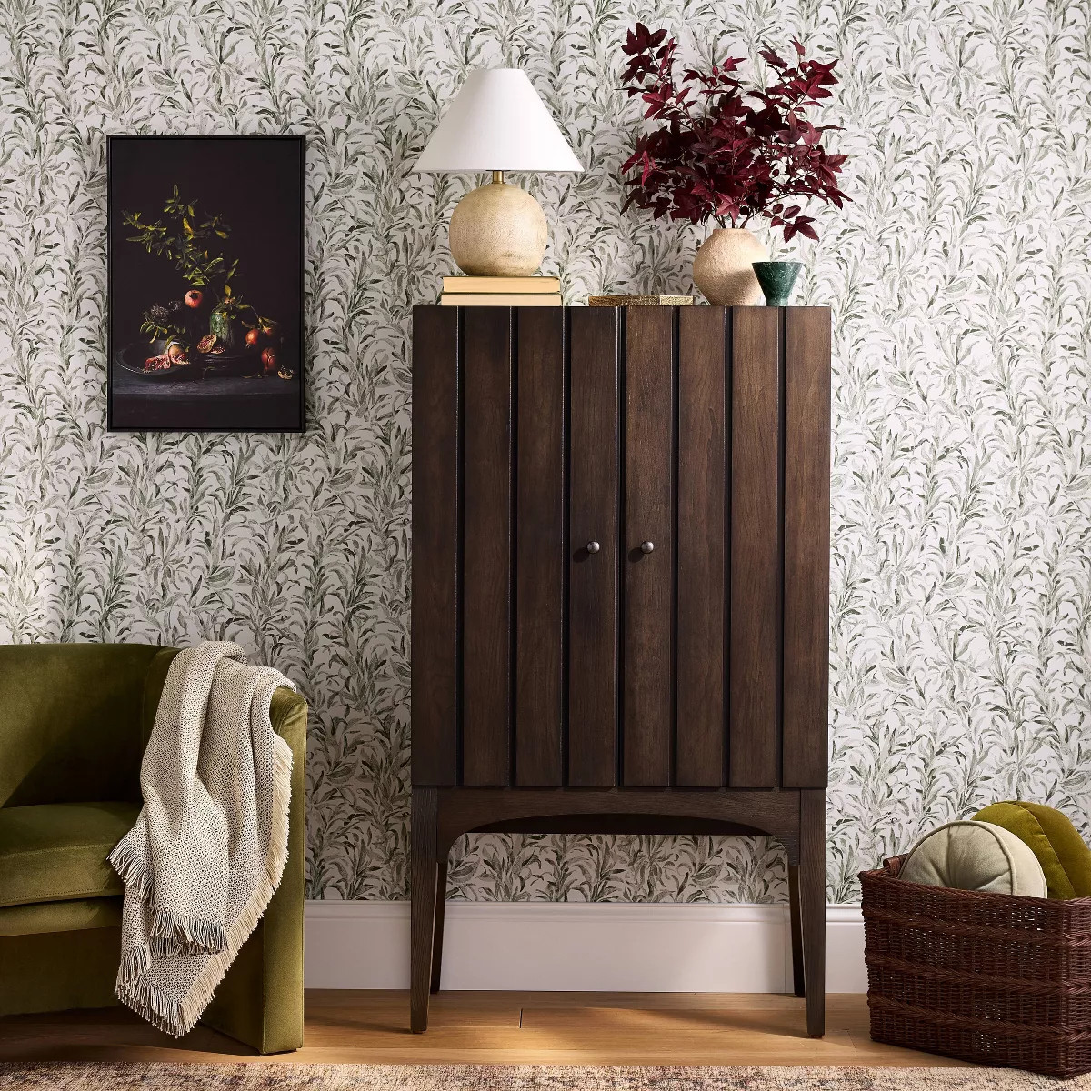 Palma Arched Fluted Cabinet Dark Brown - Threshold™ designed with Studio McGee: Hardwood Frame,... | Target