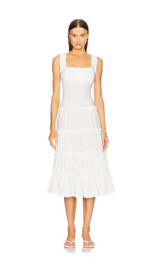 Carmen Midi Dress in White | Revolve Clothing (Global)