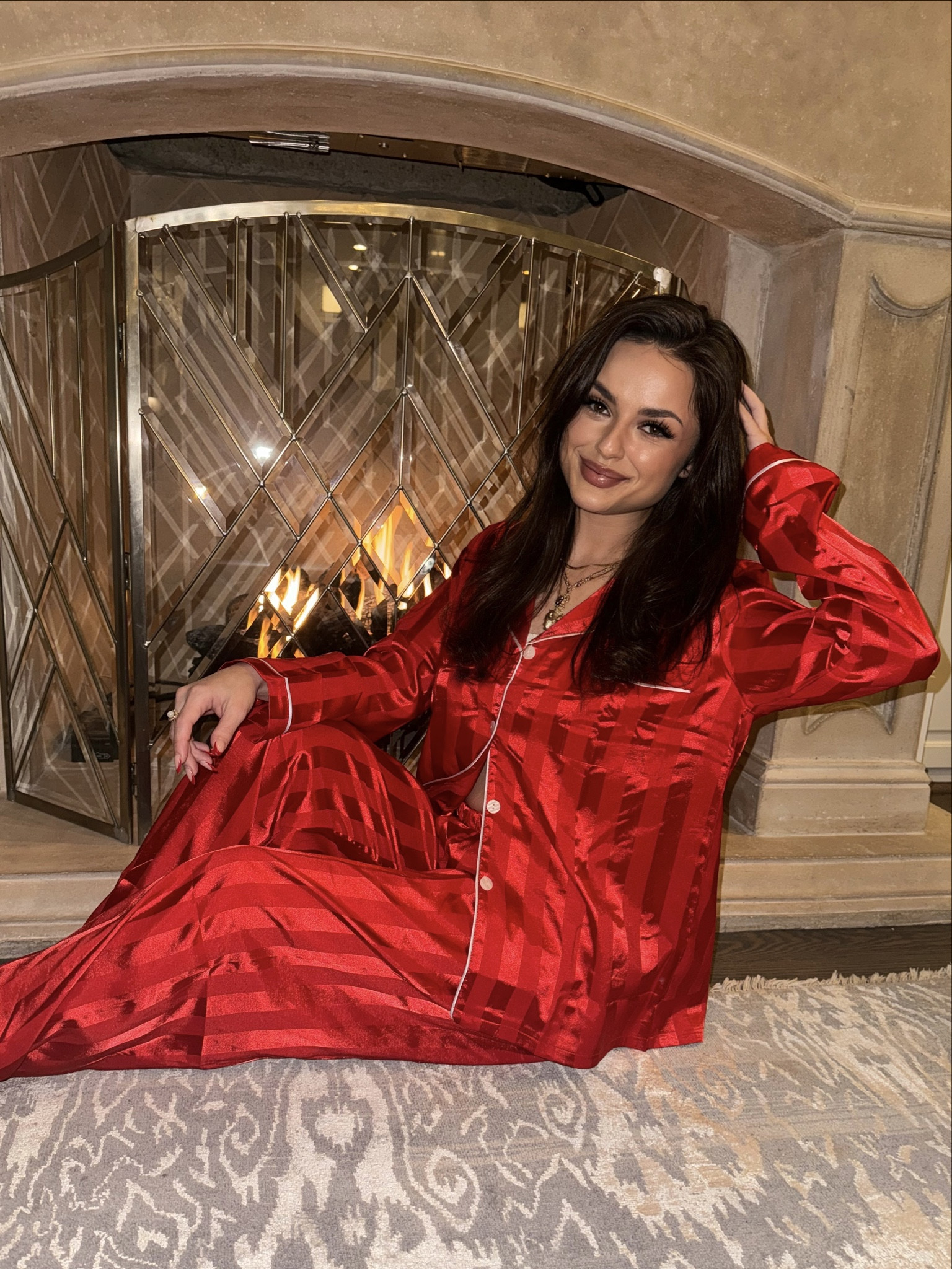 Cutest red silk pajamas ❤️ Got sooo many compliments on this pj set at a sleepover! 

#LTKsalealert #LTKfamily #LTKSeasonal