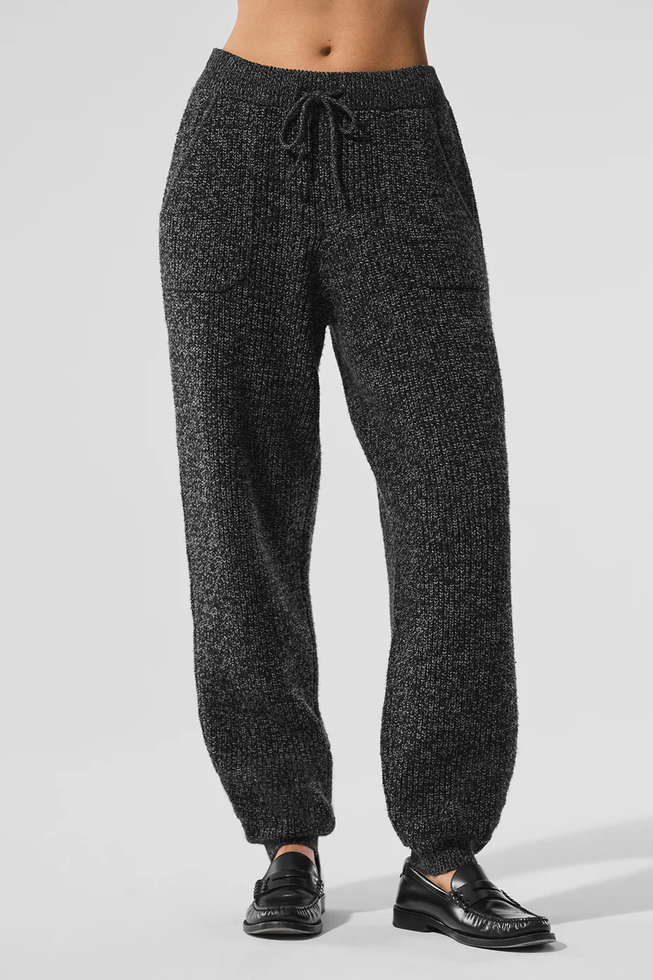 Alo Yoga® | Marl Sweater Pants Top in Black Marl, Size: Medium | Alo Yoga (US)