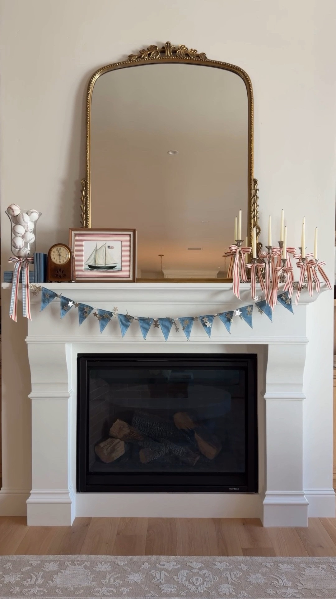 This is what I mean when I say nostalgia meets Americana 🇺🇸✨
    A mix of thrifted finds, repurposed pieces, and little DIY touches that somehow made this mantel feel like a summer memory brought back to life. ⚓️

#LTKSaleAlert #LTKHome #LTKSeasonal
