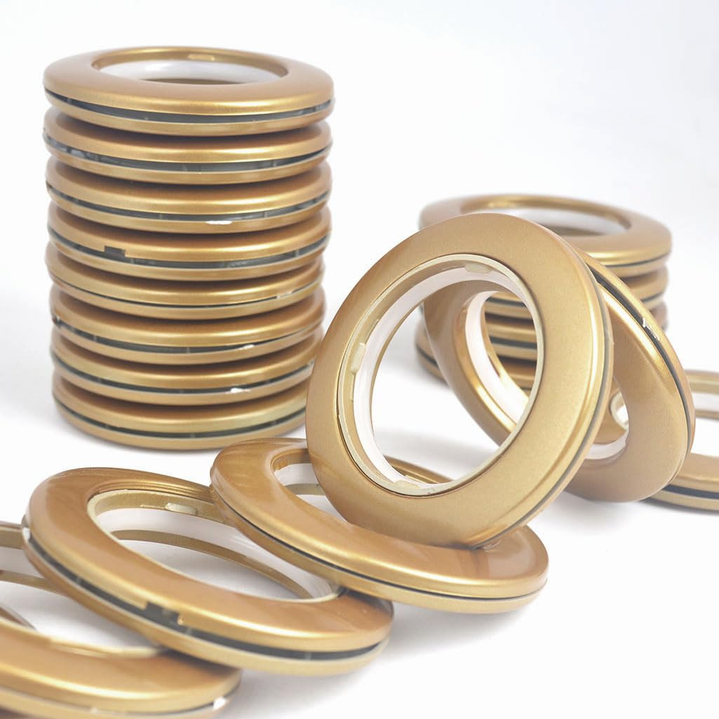Golden 32 Pack Curtain Grommet Plastic Eyelet Rings, Inner Diameter 1-9/16"(40mm), Nanoscale Low ... | Amazon (US)