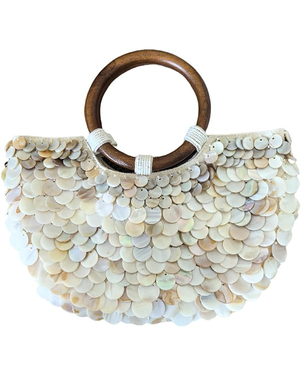 Summer Shell Beaded Purses,Sequin Pearl Bag for Women Luxury grace for Beach Wedding Party Vacati... | Amazon (US)