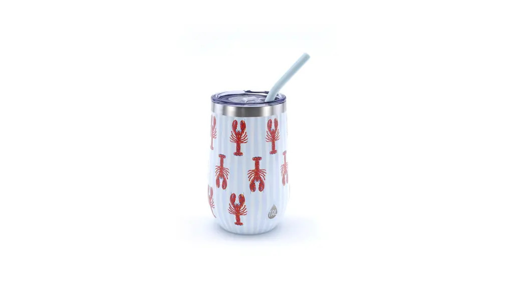 TAL 16oz Stainless Steel Wine Tumbler with Straw, Lobsters | Walmart (US)