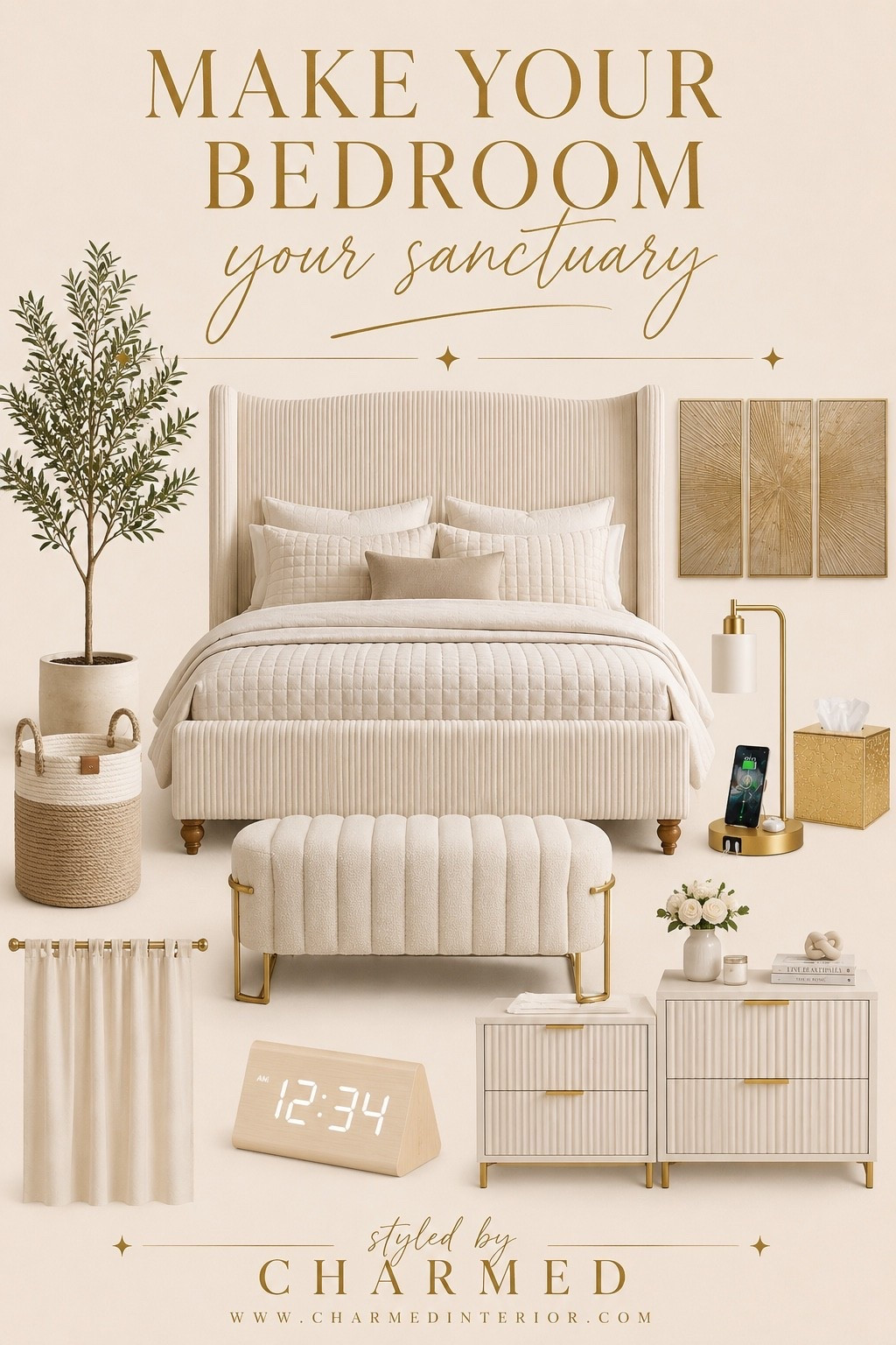 POV: your bedroom finally feels soft, calm & put together 🤍

Timeless pieces, warm vibes, your sanctuary.
Every find linked in my LTK ✨#BedroomInspo #NeutralHome #HomeDecorFinds #StyledByCharmed

#LTKHome #LTKU #LTKHome #LTKSaleAlert