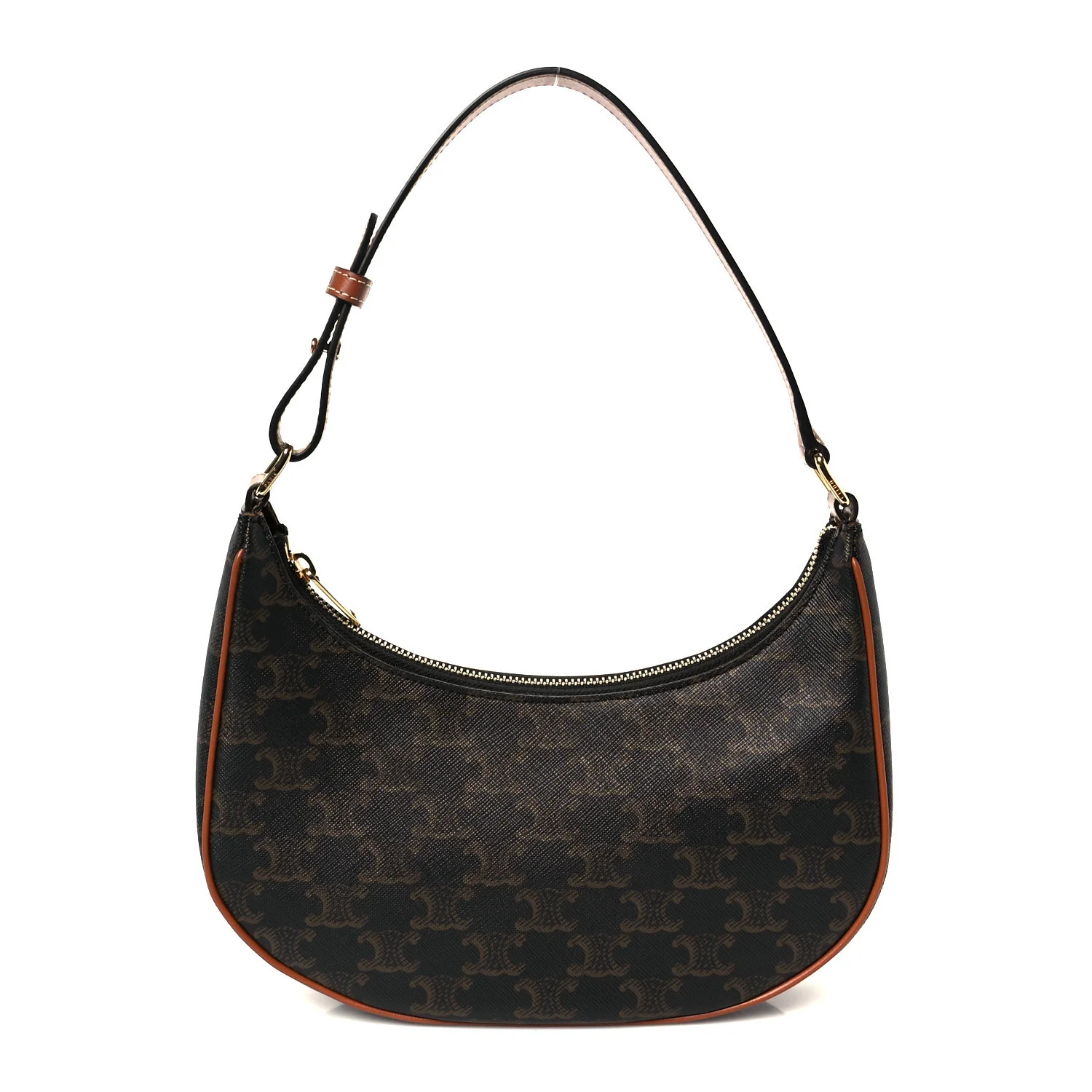 Triomphe Canvas Calfskin Medium Strap Ava Triomphe Shoulder Bag Tan | FASHIONPHILE (US)