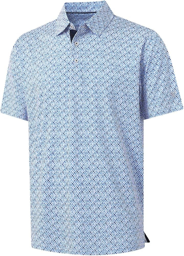 M MAELREG Mens Golf Shirt Short Sleeve Dry Fit Print Moisture Wicking Performance Patterns Collar... | Amazon (US)