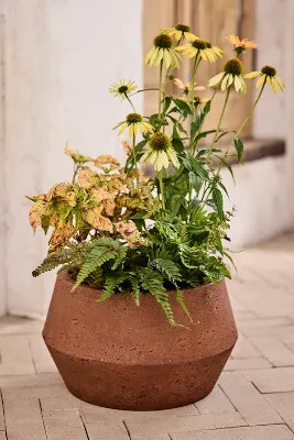 Fiber Beveled Barrel Planter, Low | Terrain
