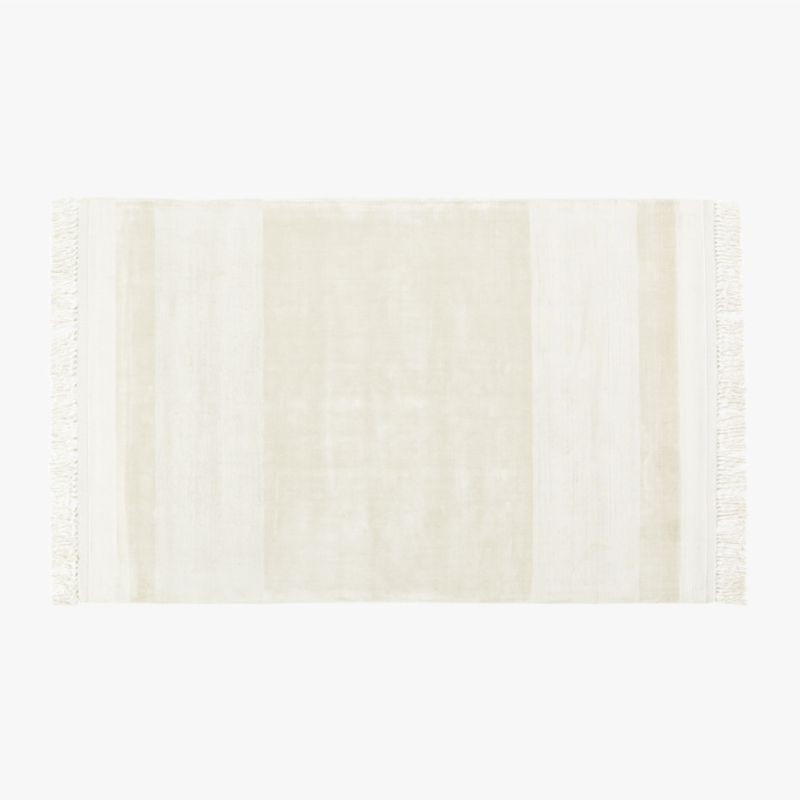 Orlina Modern Handloomed Viscose Ivory Area Rug 5'x8' + Reviews | CB2 | CB2
