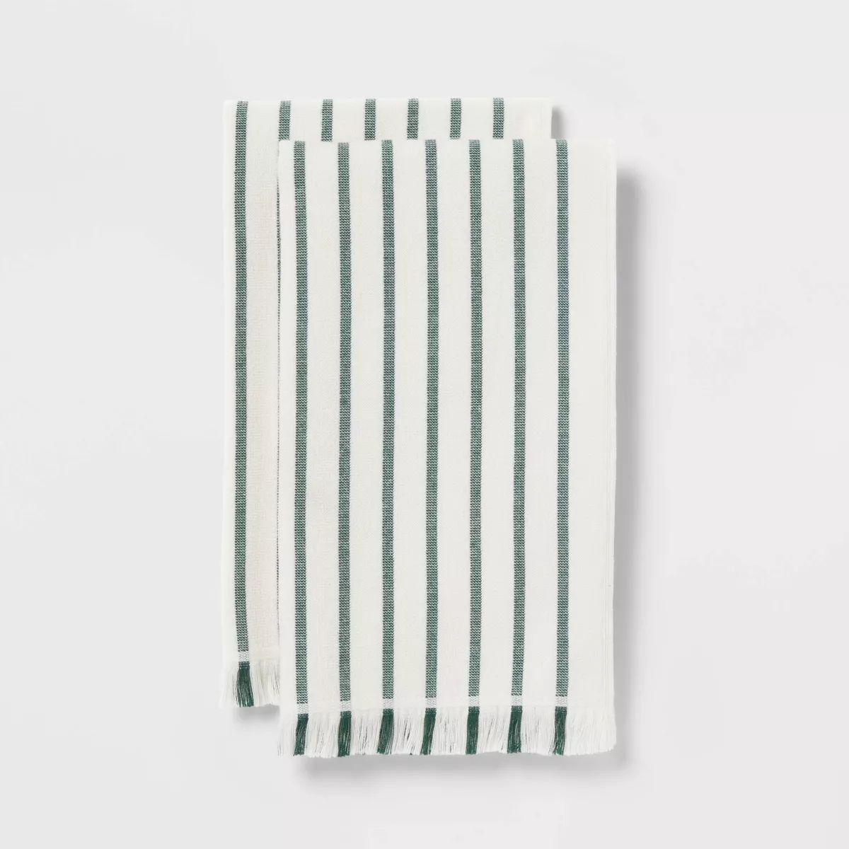 2pk Striped Christmas Hand Towel Green/White - Threshold™ | Target
