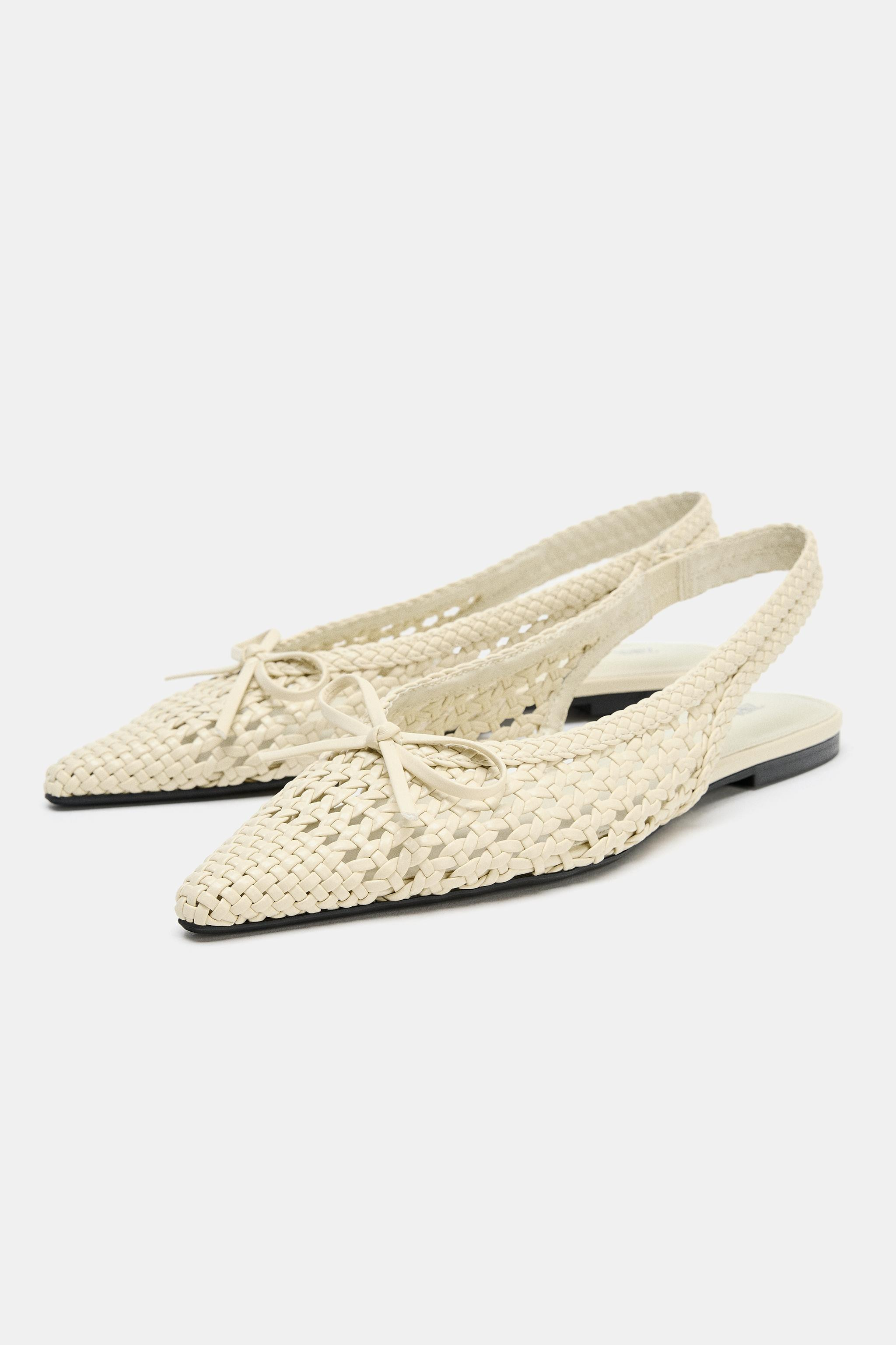 BRAIDED EFFECT FLAT SHOES | Zara US