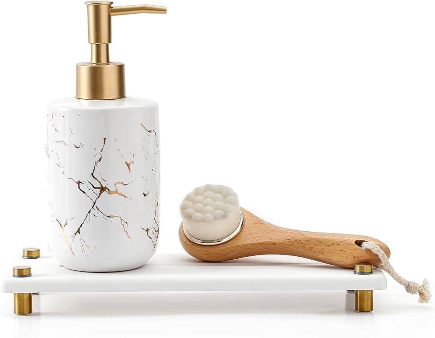 Water Absorbing Stone Sink Caddy Kitchen Sink Organizer Tray, Diatomite Bathroom Counter Tray, Go... | Amazon (US)