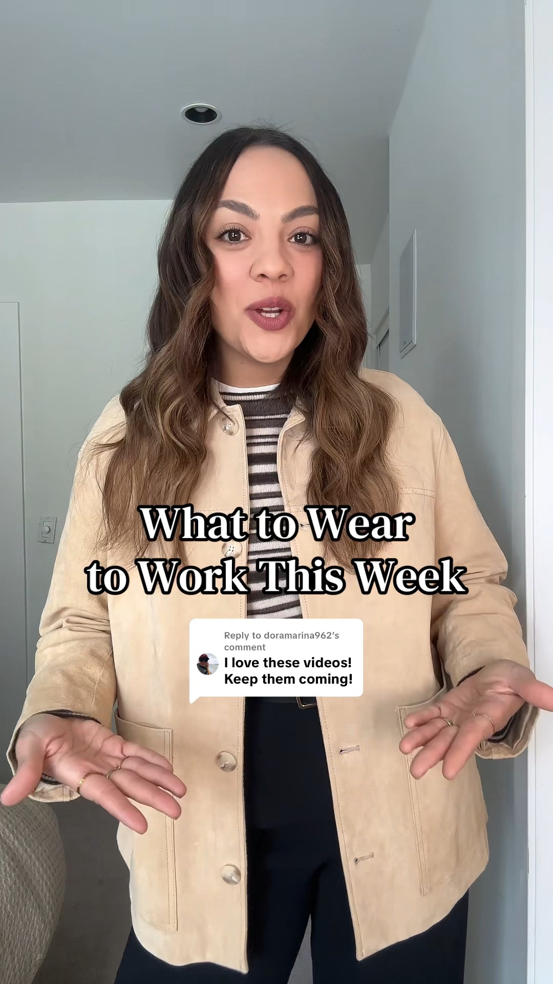 Here is what you can wear to work this week!

Monday:
-Aritzia black high rise tailored pants, I have a size 10 long. 
-Reformation striped cashmere sweater, I have a size large. 
-Zara butter yellow leather jacket, I have a size large. 
-Abercrombie black square belt. 
-Black kitten heels, similar linked. 
-Madewell black leather tote bag. 

Tuesday:
-Aritzia olive green pull-on pants, I have a size medium. 
-Sézane black cardigan, I have a size large. 
-Poppy Barley black leather Mary Jane flats. 

Wednesday:
-Reformation black cropped turtleneck sweater, I have a size large. 
-Tan pleated midi skirt, similar linked. 
-Poppy Barley black leather knee-high boots. I have calf width 3. 

Thursday:
-Whit pinstripe button up shirt, similar linked. 
-Beige high rise tailored pants, similar linked. 
-Sézane tan suede belt. 
-Beige suede boots, similar linked. 

Friday:
-Reformation tan 100% wool oversized knit sweater, I have a size large. 
-Reformation black cropped pants, I have a size 8. 
-Zara brown leather tassled loafers. 

#LTKworkwear #LTKcanada #LTKstyletip