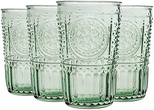 Bormioli Rocco Romantic Set Of 4 Tumbler Glasses, 11.5 Oz. Colored Crystal Glass, Pastel Green, M... | Amazon (US)