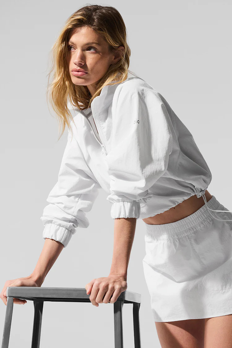 Cropped 1/4 Zip Alumni Pullover - White | Alo Yoga (US)