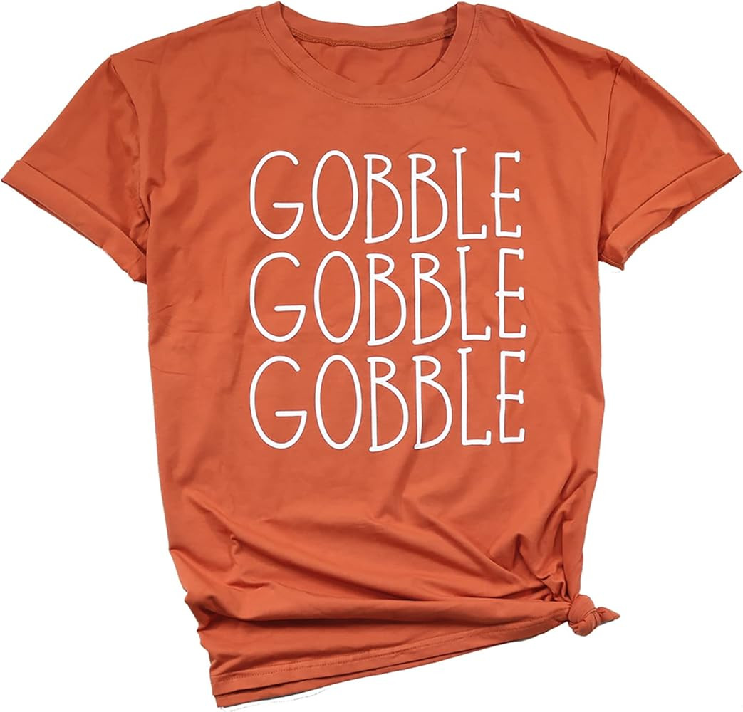 Gobble Gobble Gobble T Shirt for Women Funny Cute Thanksgiving Tshirts Tee Top Funny Cute Sayings... | Amazon (US)