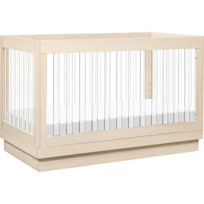 Babyletto | Harlow Acrylic 3-In-1 Convertible Crib w/ Toddler Bed Conversion Kit, Washed (Natural, Size Twin) | Maisonette | Maisonette