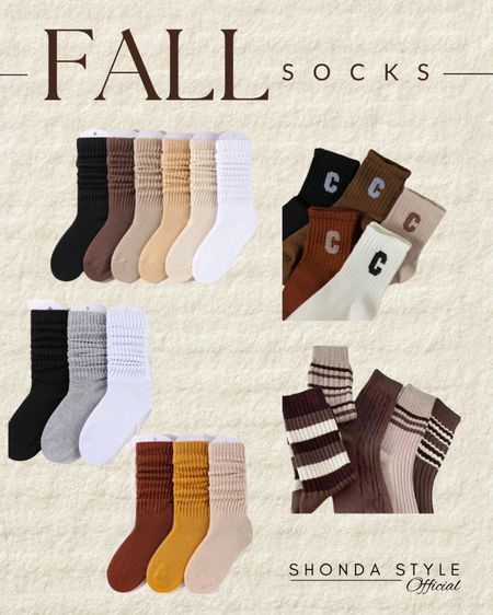 Fall socks, Cozy socks , long socks, boots socks, SHEIN socks, brown socks, sock sets