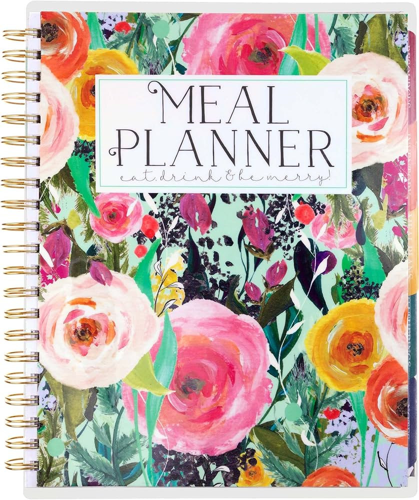 Large Meal Prep Planner, Spiral, Pull-off Grocery Shopping Lists, Kitchen Management, Tabbed Divi... | Amazon (US)