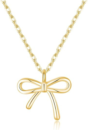 SLUYNZ Solid 925 Sterling Silver Bow Choker Necklace for Women Teens Simple Bowknot Pendant Neckl... | Amazon (US)