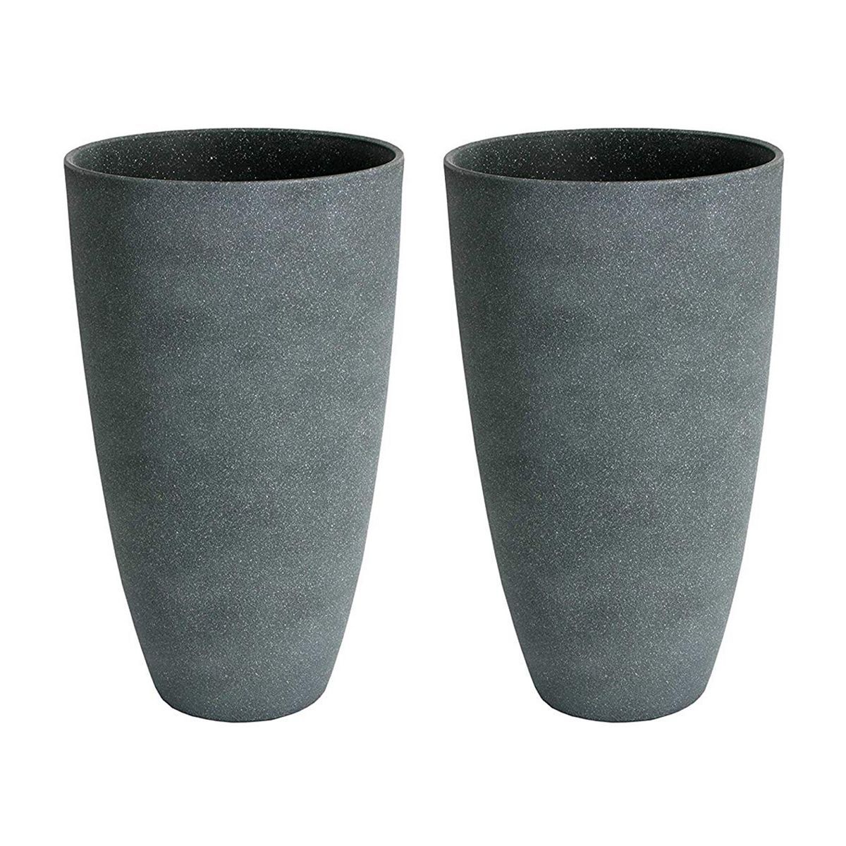 Algreen Acerra Weather Resistant Composite Tall Vase Round Planter Pot 20 x 12 x 12 Inches, Gray ... | Target