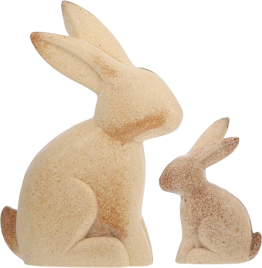 EXCEART Unfinished Wood Animal Ornament Blank Wood Rabbit Peg Doll Figure Cutout Table Statue Mod... | Amazon (US)