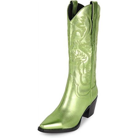 Jeffrey Campbell Women's Dagget Metallic Western Boot Snip Toe Green 6 M US | Walmart (US)