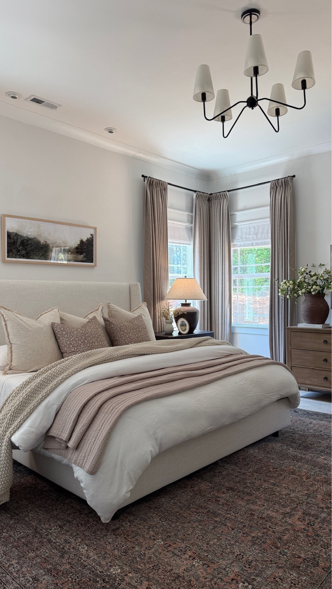 Our cozy layered primary bedroom 🤍 Our bedroom is such a calming space! A transitional styled home is always the goal and our bedroom is no different 🙌🏻

#LTKHome