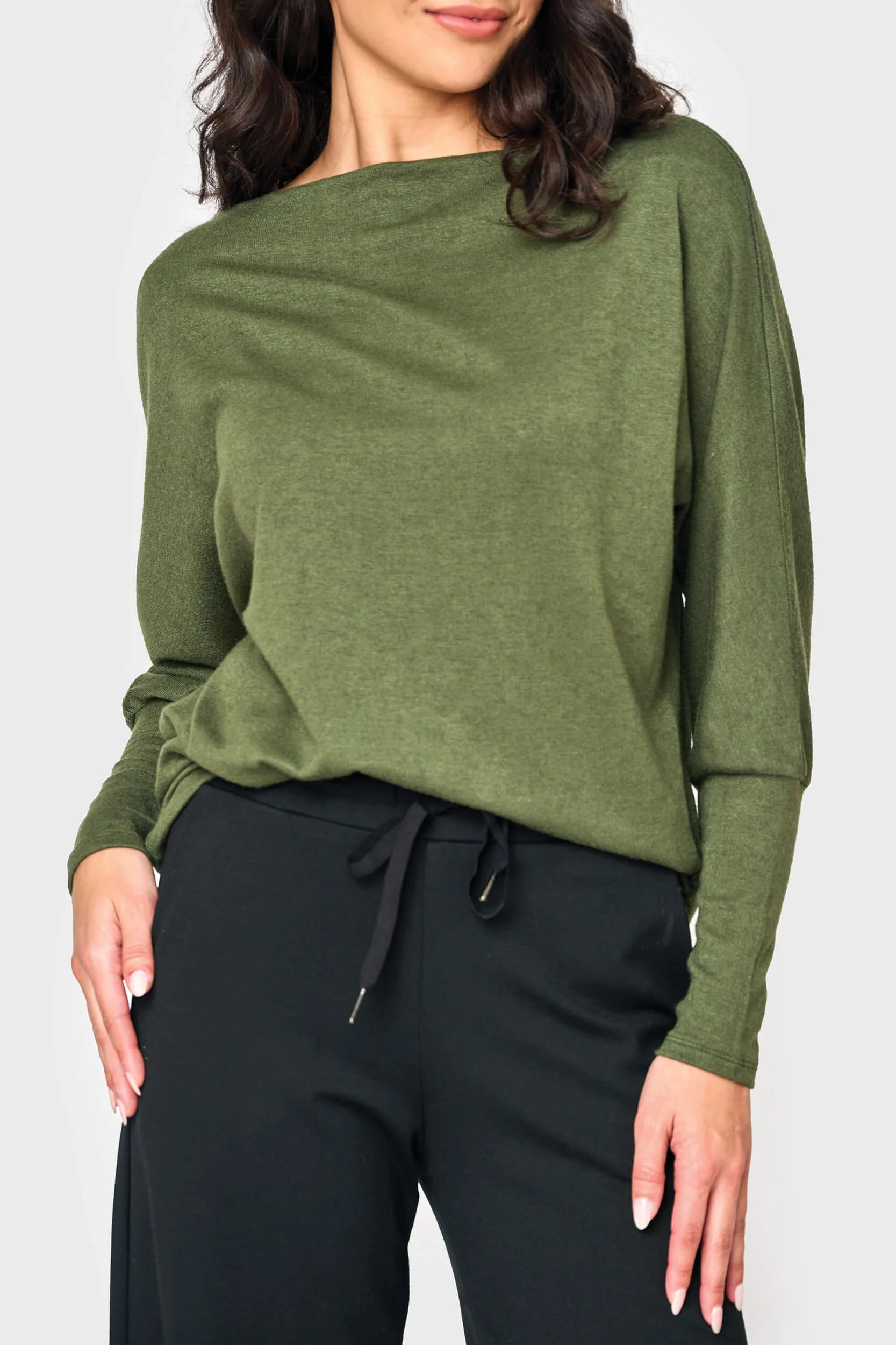 Slouchy Luxe Open Neck Sweater | Gibson